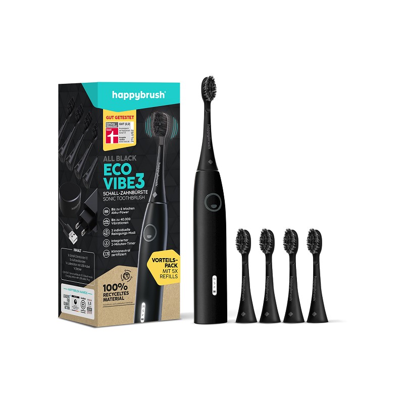 happybrush Schallzahnbürste V3 Allblack