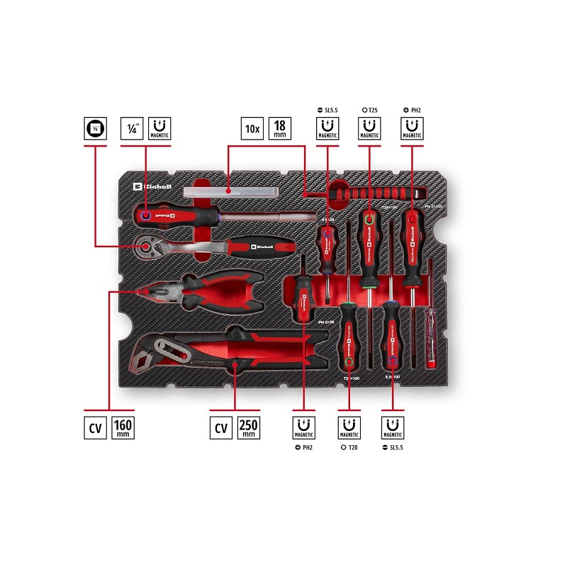 EINHELL Werkzeugkoffer 80tlg. - E-CASE