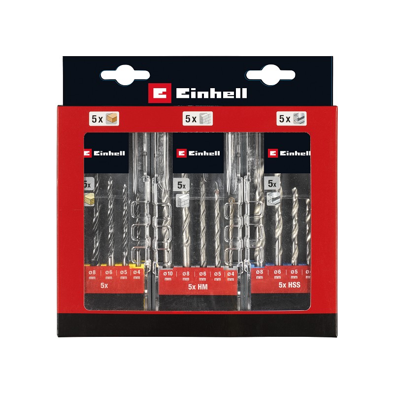 EINHELL 15-tlg. Bohrerset in 3 Powerboxen