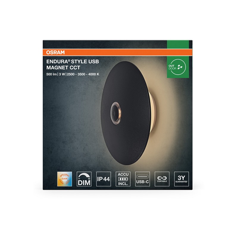 OSRAM Endura LED Akku Außenwandleuchte, Metall