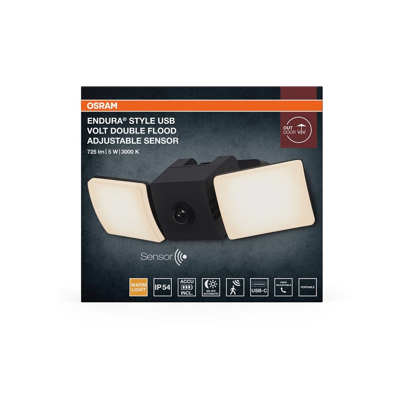 OSRAM Endura LED Akku Wandstrahler mit Sensor