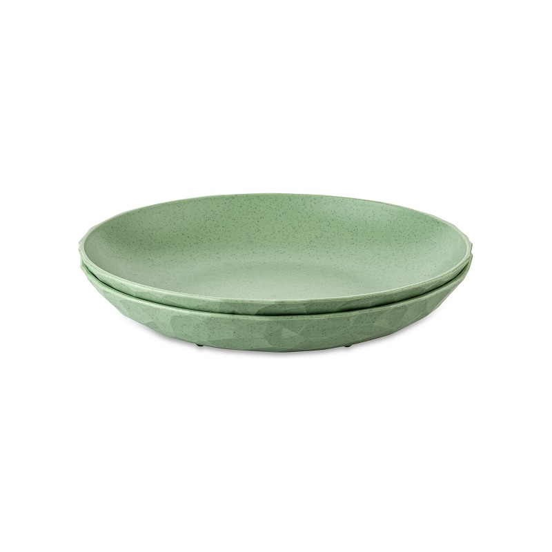 koziol CLUB PLATE tief 2er-Set leaf green