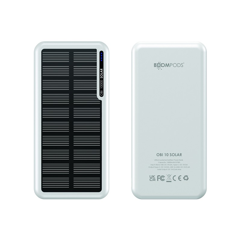 Boompods Obi Solar White Powerbank