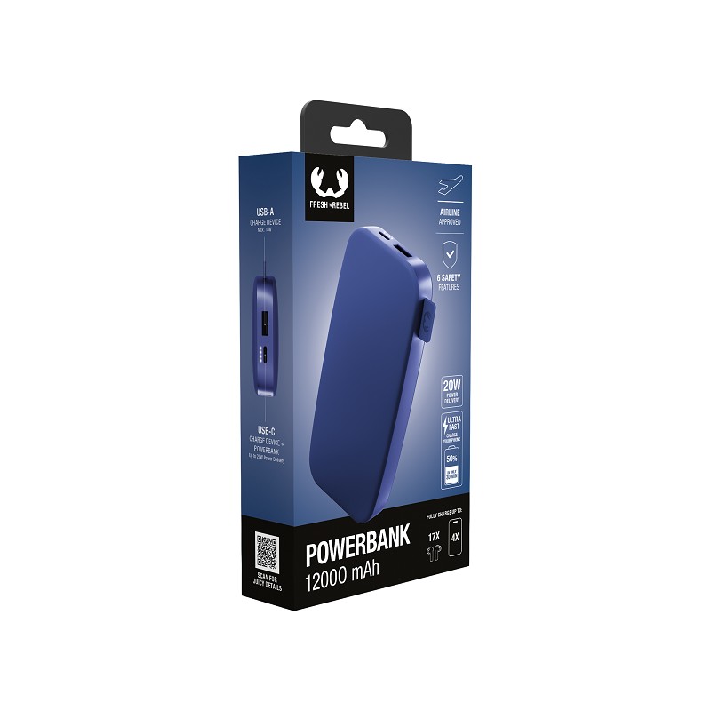 Fresh 'n Rebel Powerbank 12.000 mAh blau