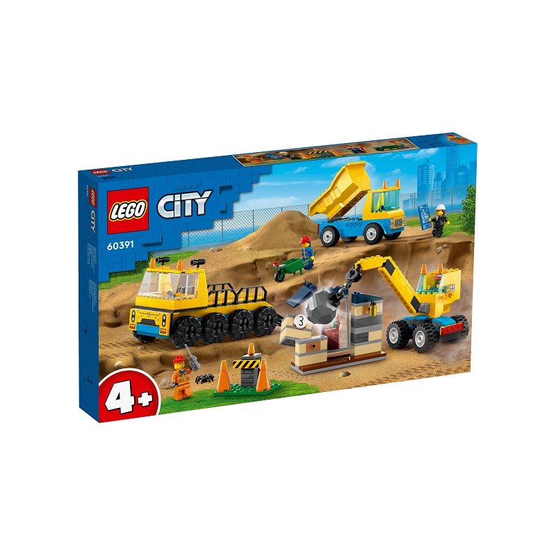 LEGO® City Baufahrzeuge und Kran mit Abrissbirne