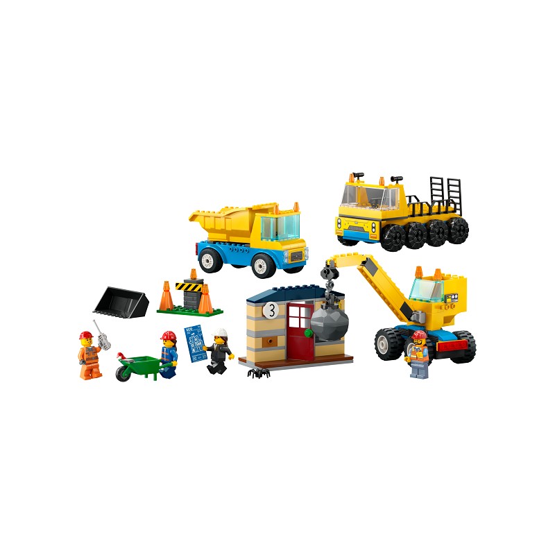 LEGO® City Baufahrzeuge und Kran mit Abrissbirne
