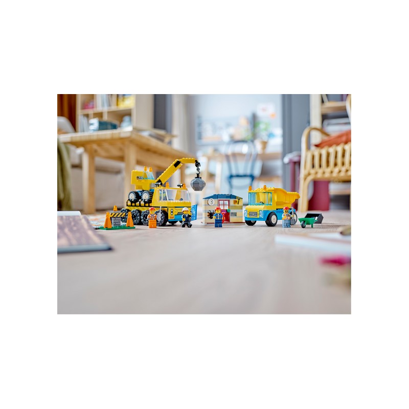 LEGO® City Baufahrzeuge und Kran mit Abrissbirne