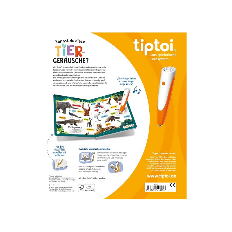 Ravensburger tiptoi® Kennst du diese Tiergeräusche