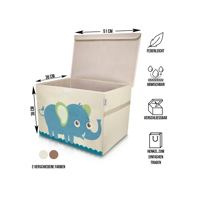 LIFENEY Aufbewahrungsbox Elefant mit Deckel