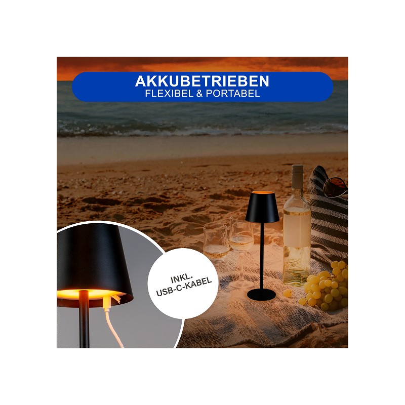 MegaLight LED Tischlampe mini schwarz