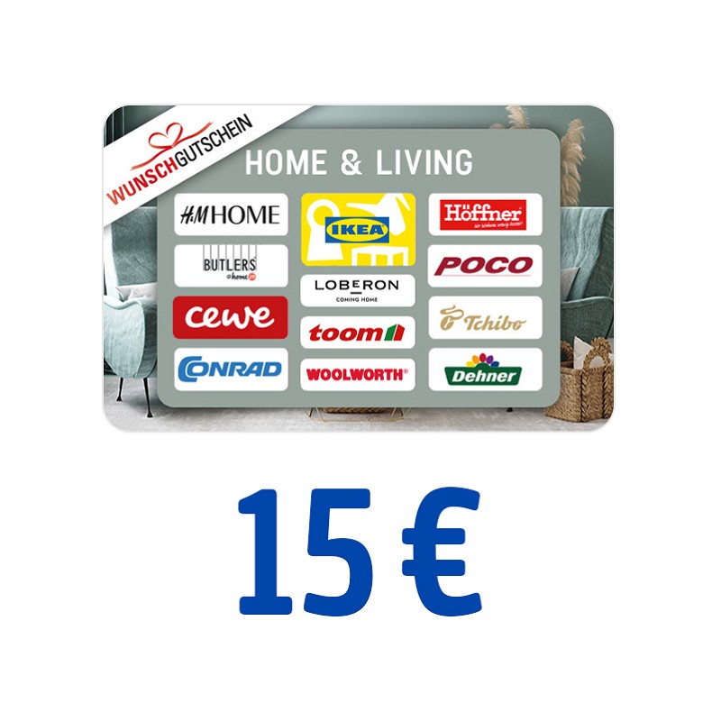 Wunschgutschein HOME & LIVING 15 Euro
