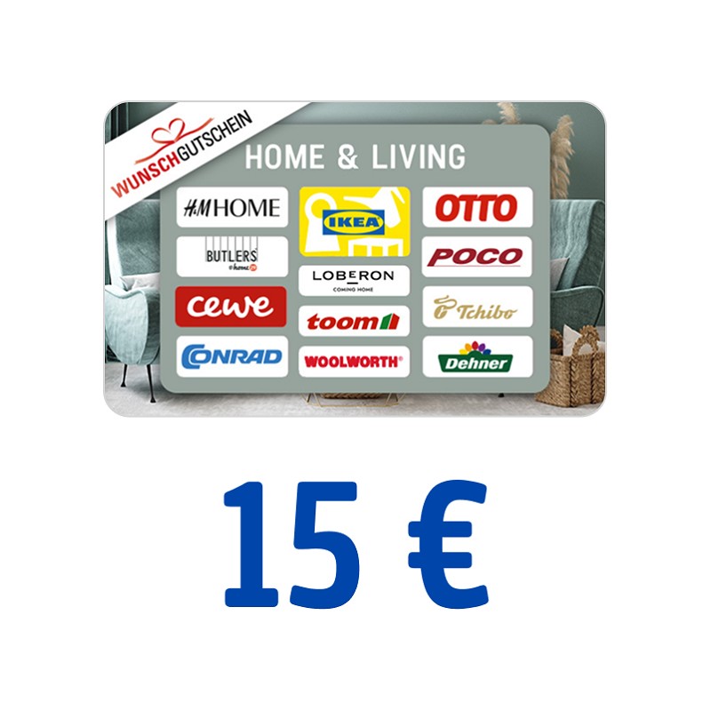 Wunschgutschein HOME & LIVING 15 Euro
