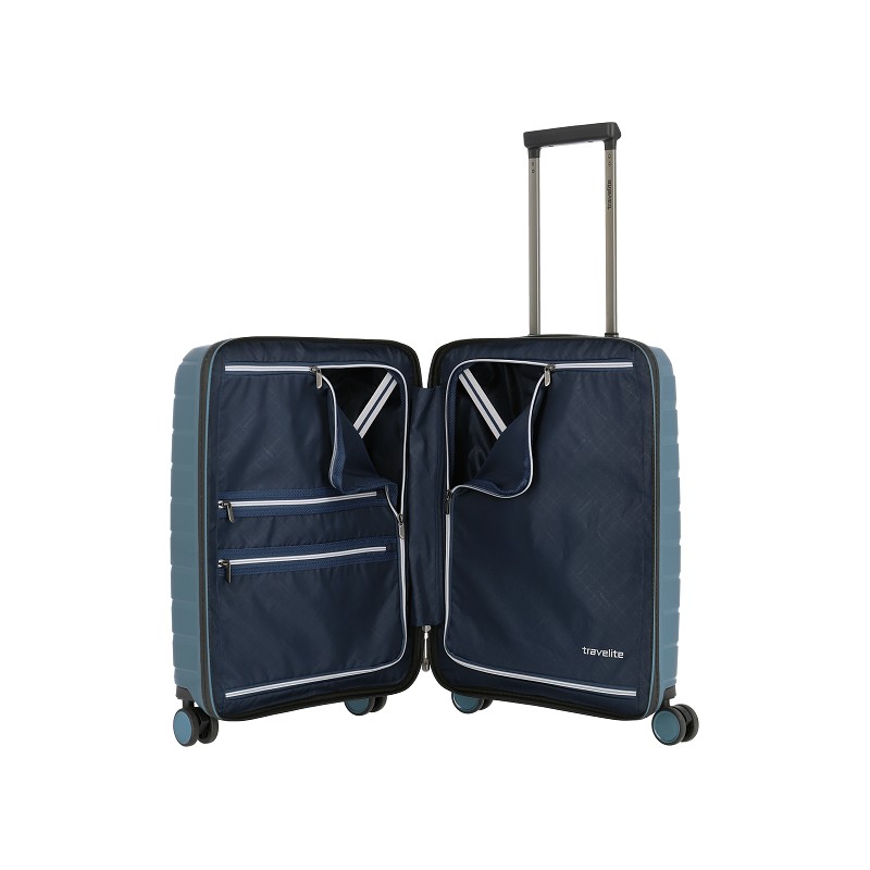 travelite AIR BASE Trolley S mit Vordertasche eisblau