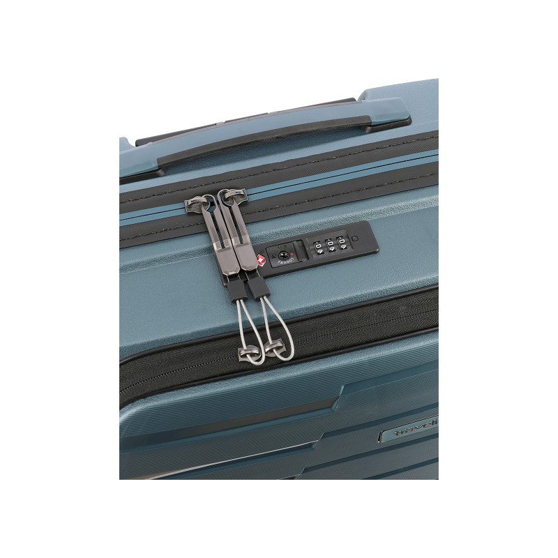 travelite AIR BASE Trolley S mit Vordertasche eisblau