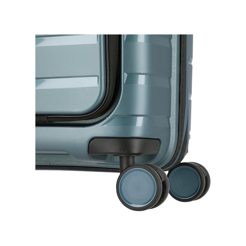 travelite AIR BASE Trolley S mit Vordertasche eisblau