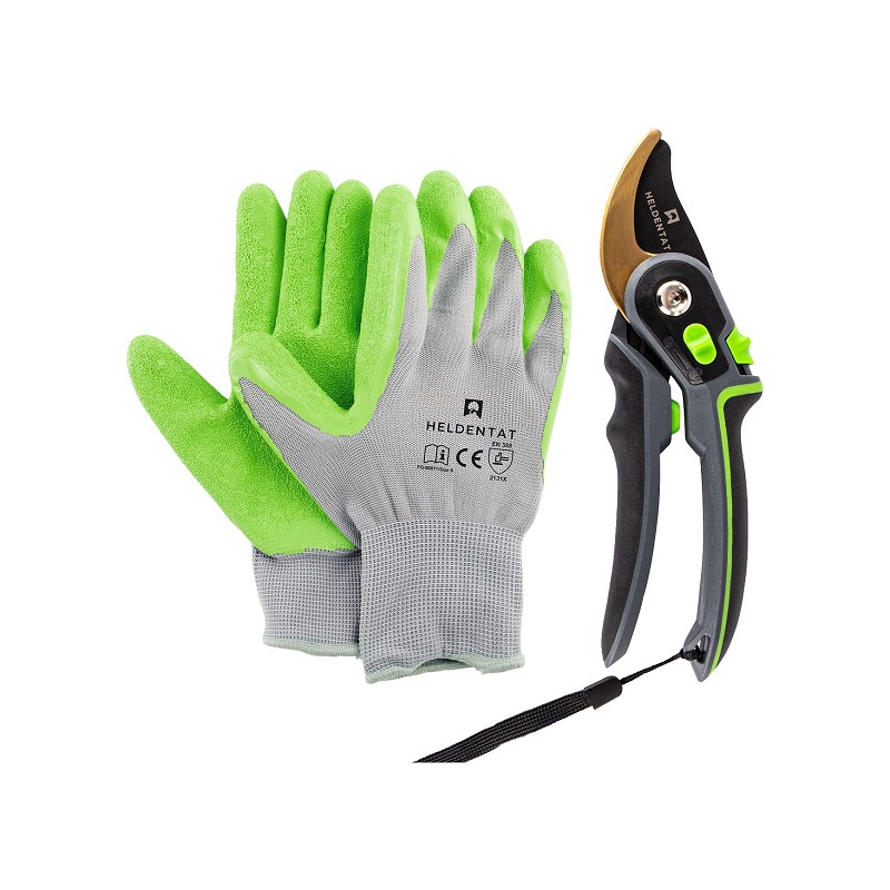HELDENTAT Set Gartenschere SK5 + Handschuh