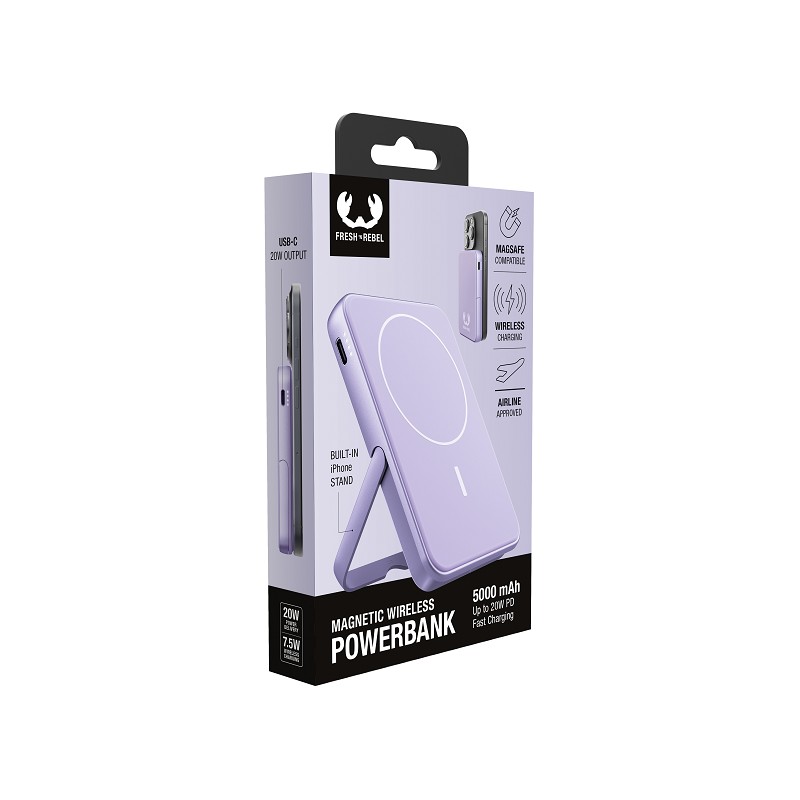 Fresh 'n Rebel magnetische Powerbank 5.000 mAh lilac