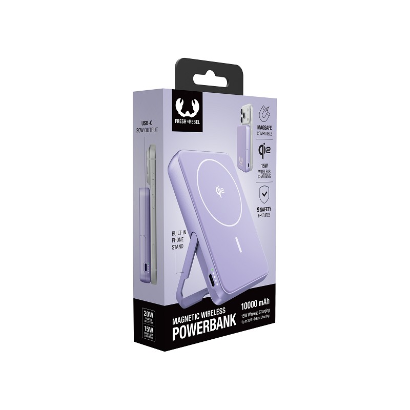 Fresh 'n Rebel Magnetic Wireless Powerbank 10000 mAh lilac