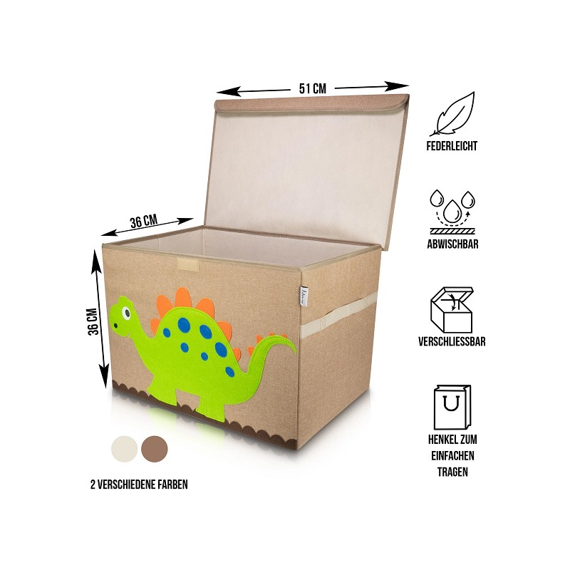 LIFENEY Aufbewahrungsbox Dino mit Deckel