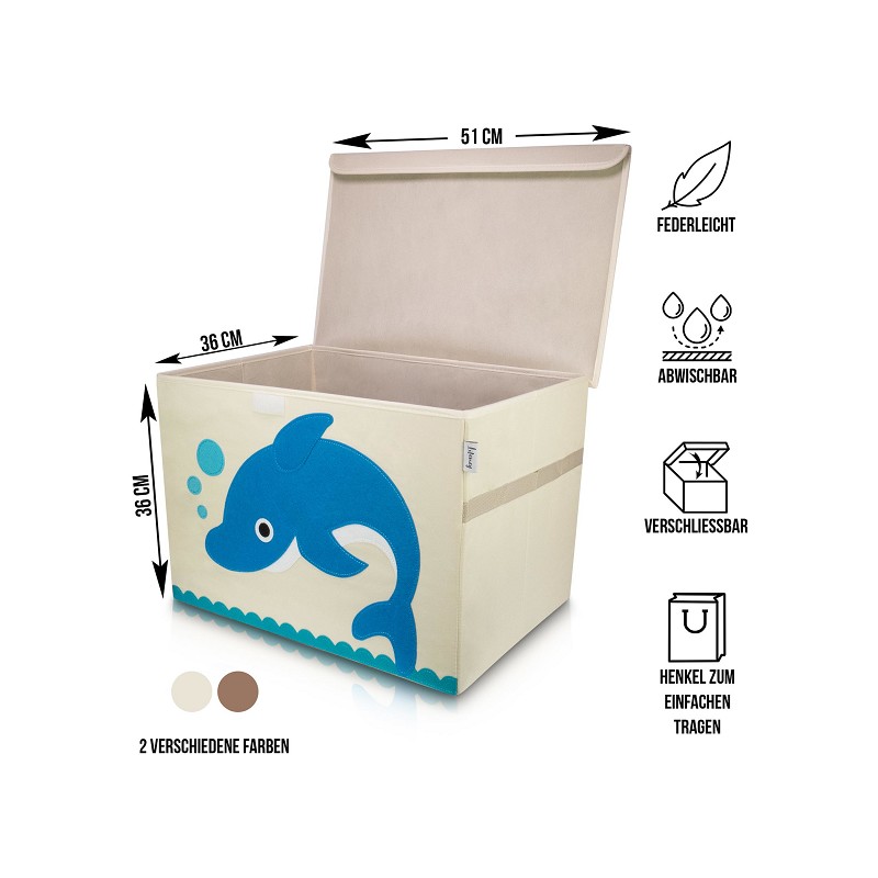 LIFENEY Aufbewahrungsbox Delfin mit Deckel
