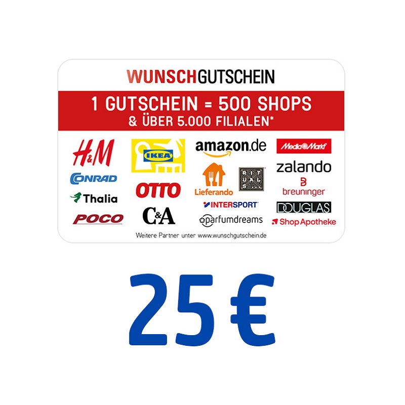 Wunschgutschein 25 Euro